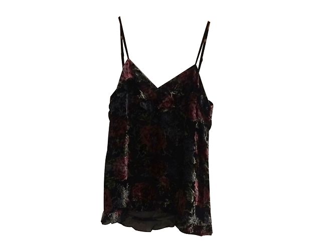 Top de terciopelo con estampado de flores The Kooples Multicolor