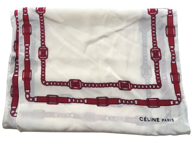 Céline Seidenschal Eggshell Aus weiß 