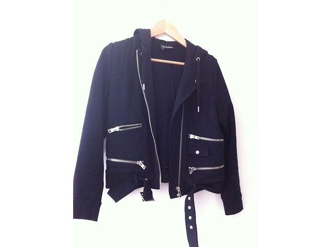 Chaqueta Perfecto de algodón negra The Kooples Negro