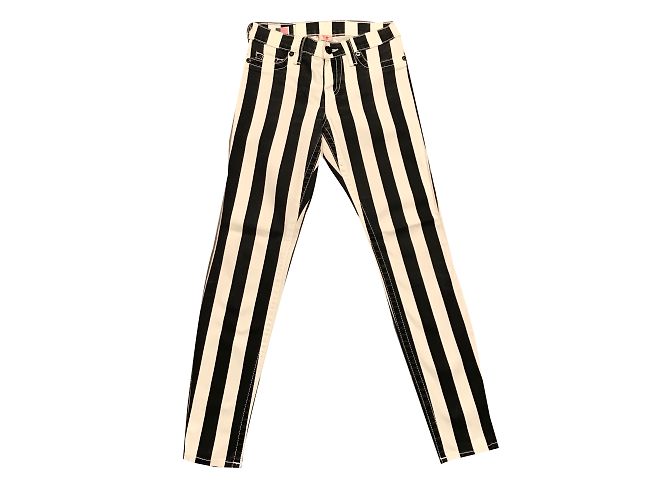 Vaqueros slim True Religion con rayas negras y blancas Negro Blanco