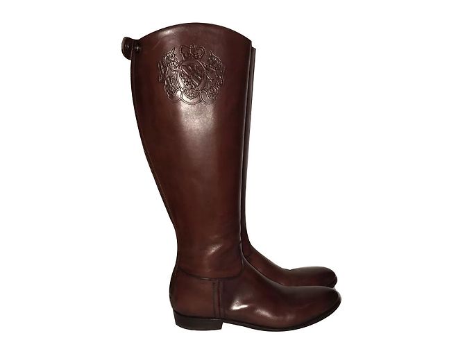 Autre Marque Braune Lederstiefel