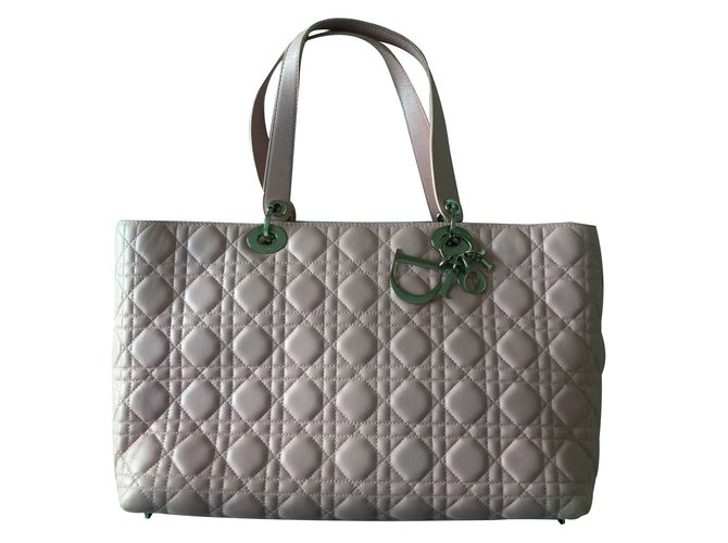 Lady Dior Dior Handtaschen Pink Leder  ref.82233