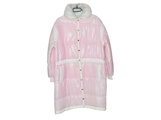 Courreges Coats, Outerwear Pink White Polyamide  ref.82360