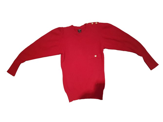 Chanel Knitwear Red Cashmere  ref.82367