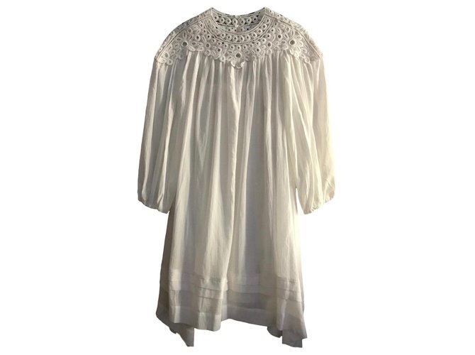 Isabel Marant Dresses White Cotton  ref.82388