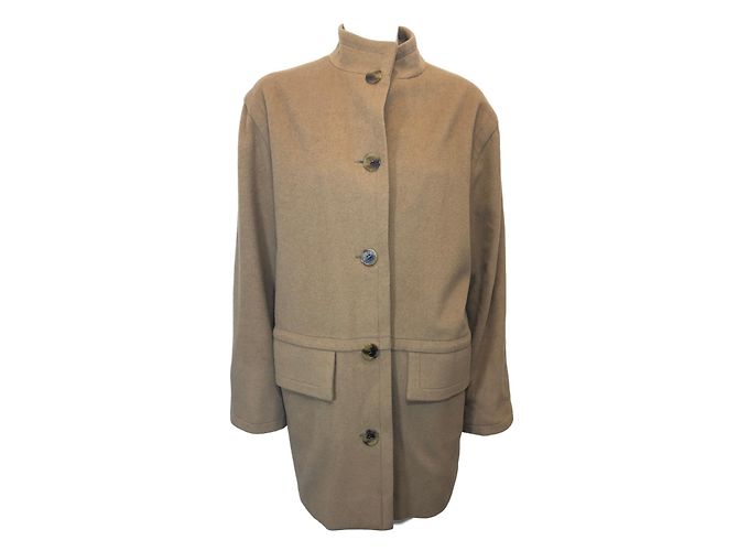 Abrigo Céline de lana beige caramelo 40FR