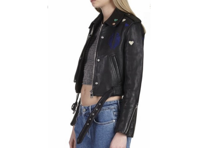 Maje Biker jackets Black Leather  ref.82431