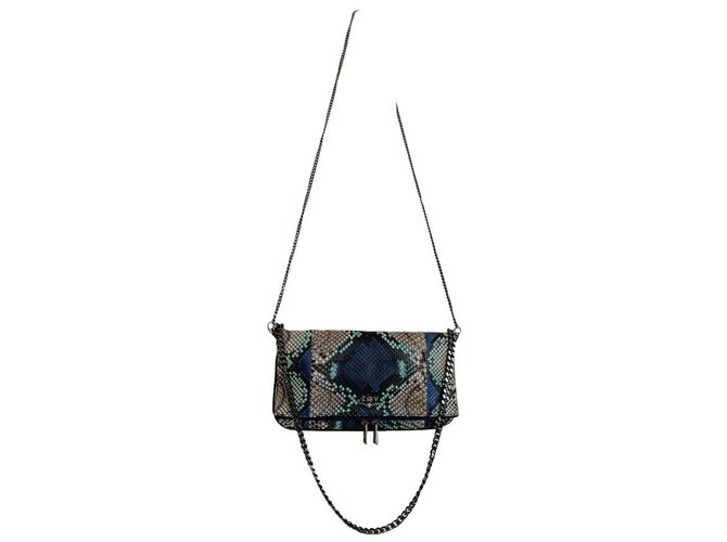 Zadig & Voltaire Handbags Black Blue Cream Leather Python  ref.82476