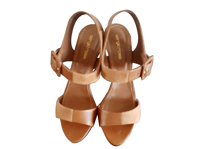 Sandali Sergio Rossi in pelle e scamosciato caramel Caramello
