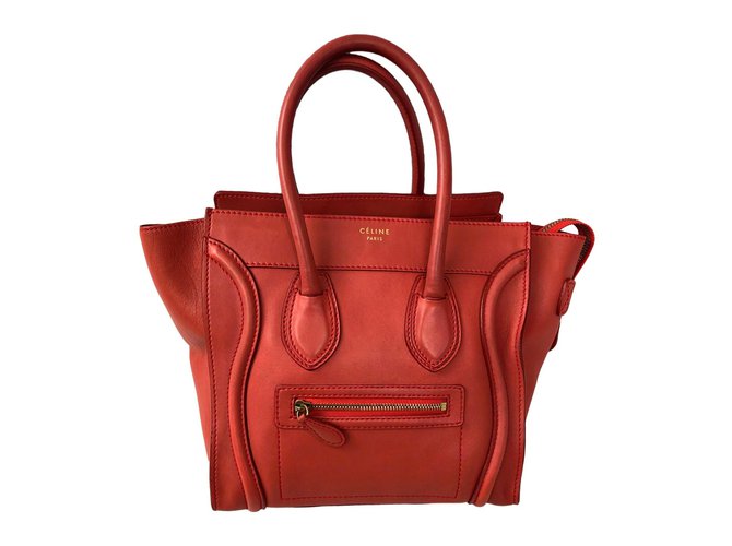 Céline luggage Red Leather  ref.82507