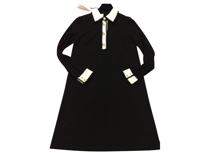 Gucci Current collection dress Black Cotton Viscose  ref.82533