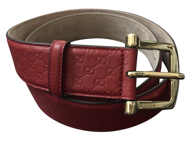 Gucci cinture Rosso Pelle ref.82607 - Joli Closet