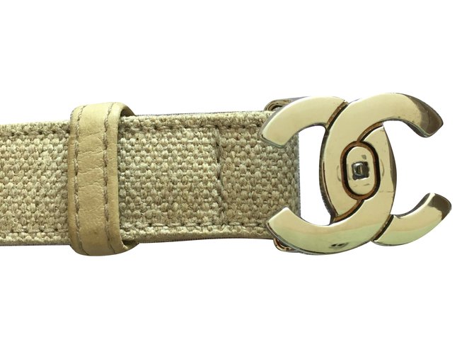 Chanel Cinturones Beige  ref.82612