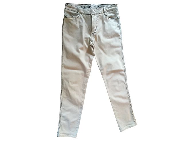 Vaqueros Claudie Pierlot Beige de Algodón 7/8