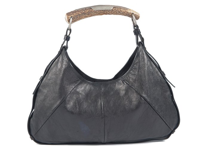 Yves Saint Laurent ''Mombassa'' leather handbag Black  ref.82670