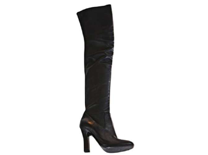 Yves Saint Laurent boots Black Leather  ref.82673