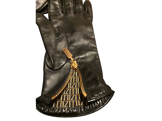Autre Marque Zilli Handschuhe aus schwarzem Lammleder