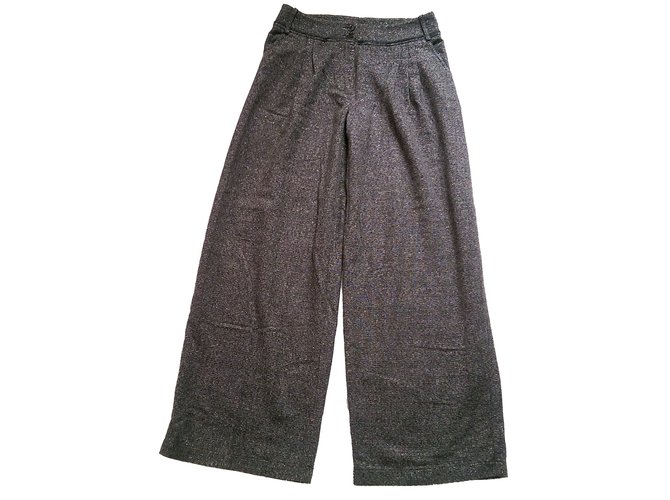 Patrizia Pepe Pants, leggings Grey Wool Polyamide Acrylic  ref.82681