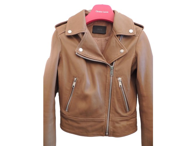 Ikks Biker jackets Caramel Leather  ref.82688