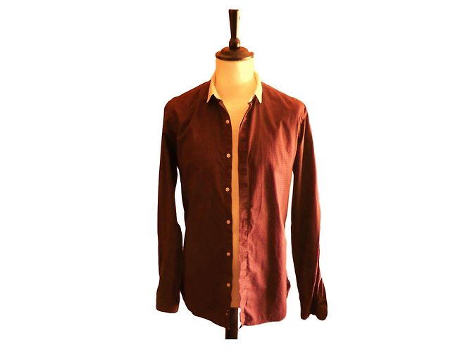 The Kooples Hemd aus Baumwolle Gingham Bordeaux Grau