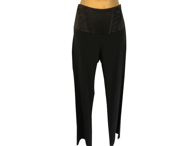 Karen Millen Trousers Black Viscose Elastane Acetate  ref.82803