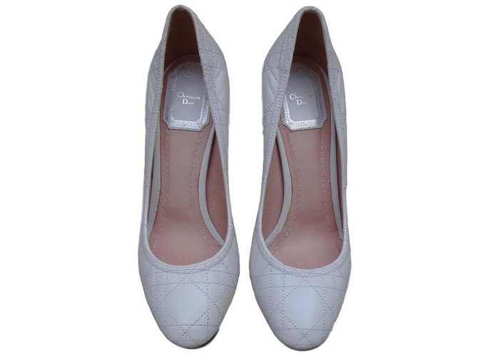Dior Heels White Leather  ref.83101