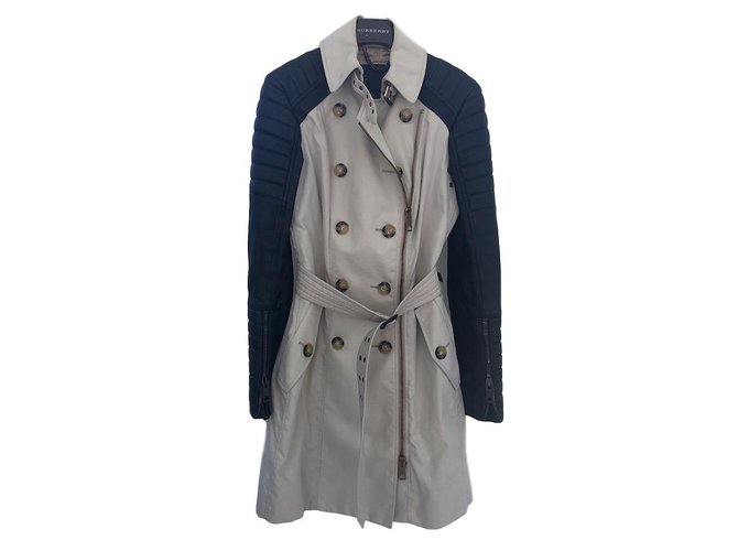 Burberry Prorsum Coats Outerwear Coats Outerwear Leather Cotton Beige Ref 110 Joli Closet