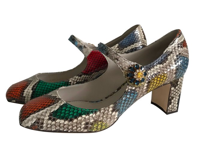 Dolce & Gabbana Escarpins Python Multicolore  ref.83157