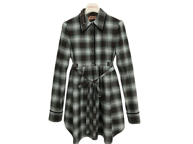 No 21 camisa / mini-vestido com enfeite Multicor