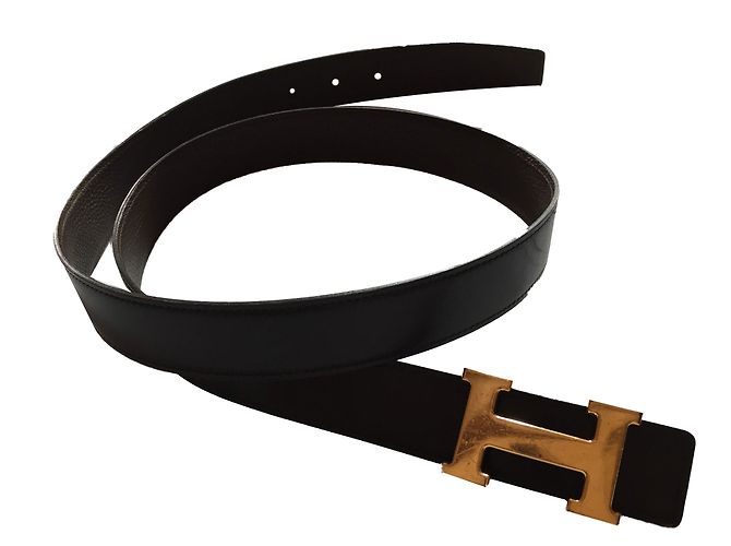 Hermès Gürtel Schwarz Leder