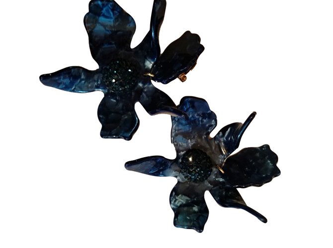 Lele Sadoughi Lilly Flower Blue Plastic  ref.83210
