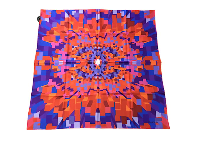 Chanel Silk scarves Blue Orange Purple  ref.83222
