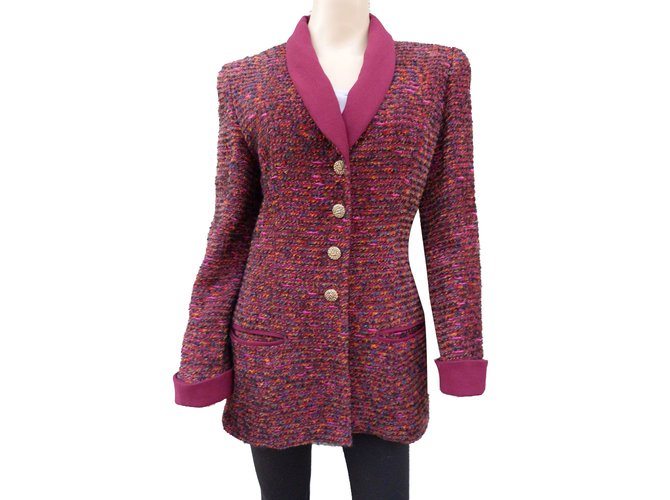Chanel Coats, Outerwear Prune Wool  ref.83228