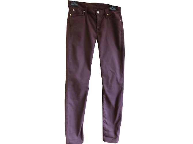 7 For All Mankind Vaqueros The Skinny Rojo Oscuro Burdeos