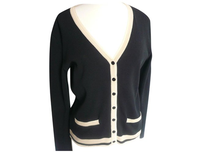 Chanel Pulls, vests Black Golden Cotton  ref.83275