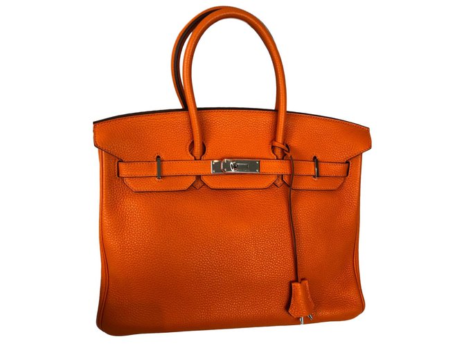 Hermès Birkin 35 Naranja Cuero  ref.83301
