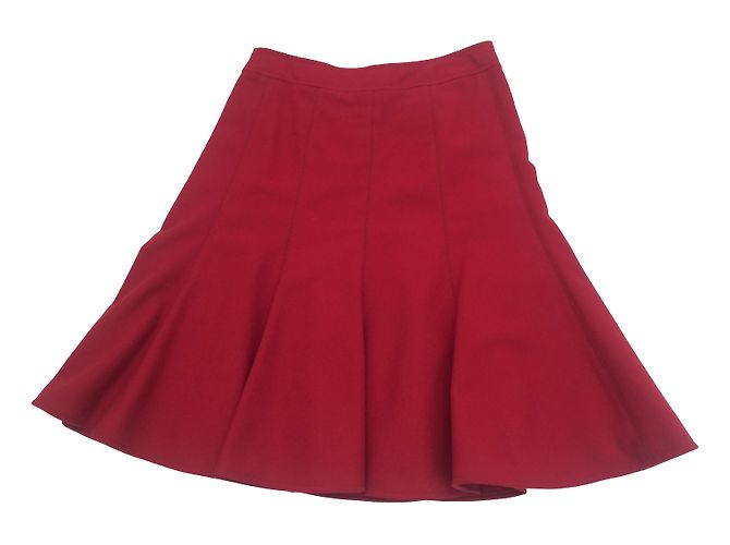 Falda roja plisada Paule Ka de lana Talla 38