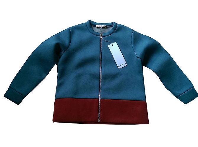 Giacca Marni Rossa e Blu in Viscosa Rosso