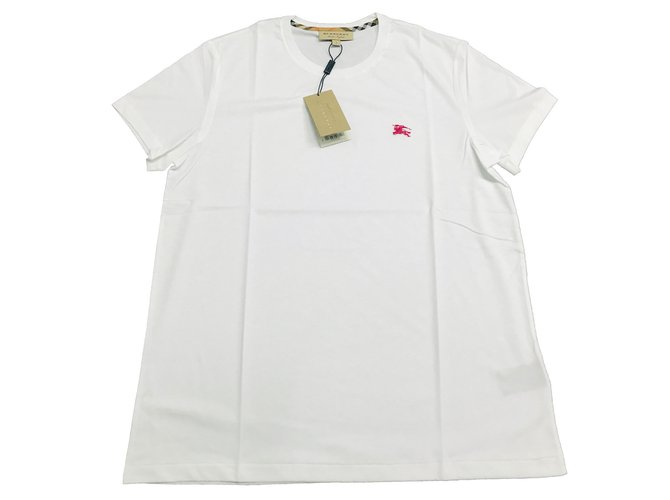 Burberry T-shirt en jersey de coton Blanc  ref.83343