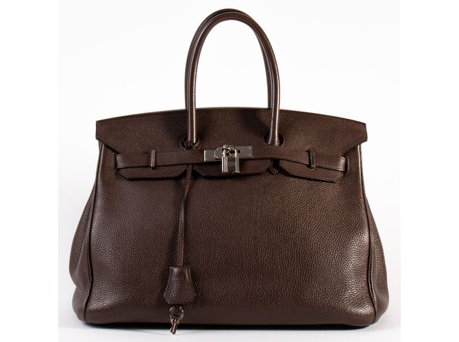 Birkin Hermès Handbags Brown Leather  ref.83394