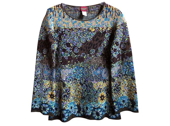 Kenzo Wollpullover mit Blumenmuster M Mehrfarben 