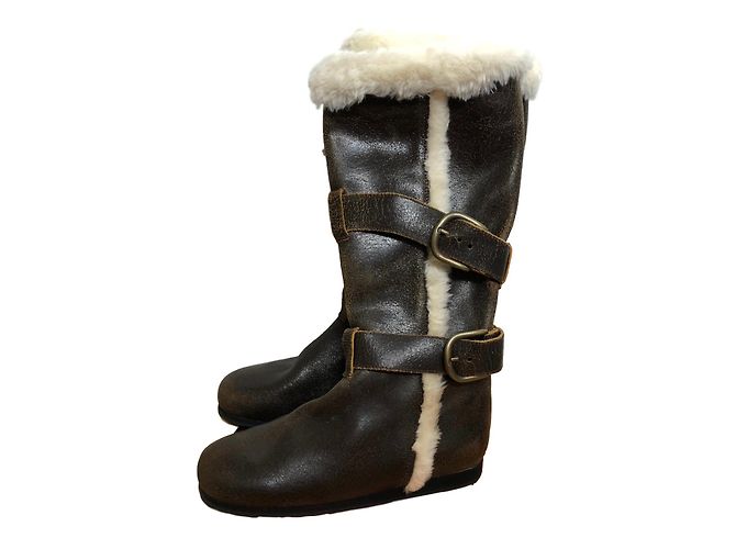 Autre Marque Botas Kowalski de cuero marrón oscuro
