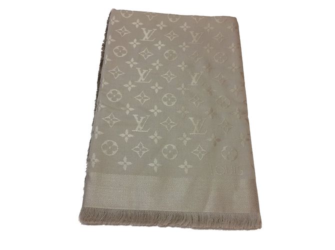 Louis Vuitton Schal Beige Wolle
