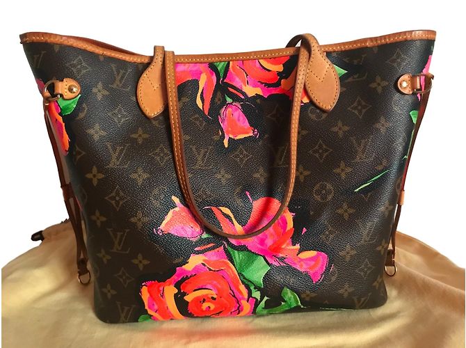 Louis Vuitton Neverfull MM Stephen Sprouse Rose Edición Limitada Castaño Rosa Dorado Verde