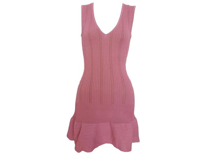 Alaïa Dresses Pink Viscose  ref.83511