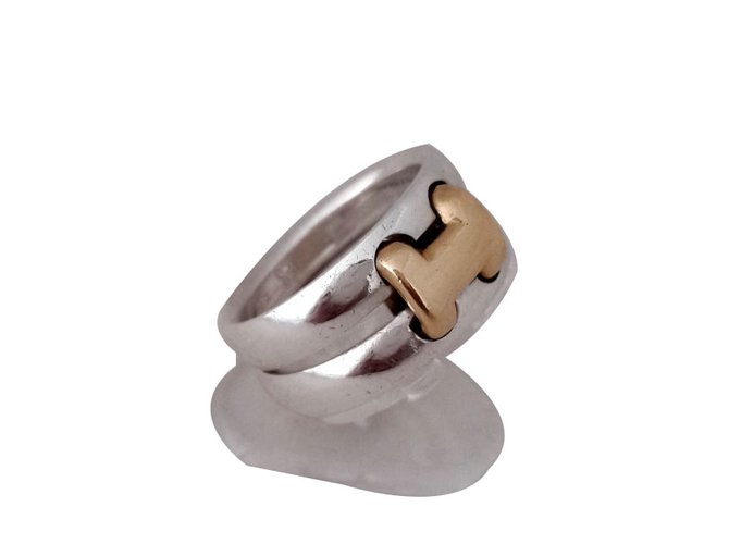Hermès rings Silvery Silver  ref.83523