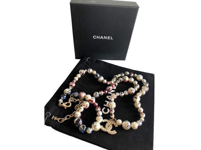 Chanel Long necklaces Multiple colors Pearl  ref.83551