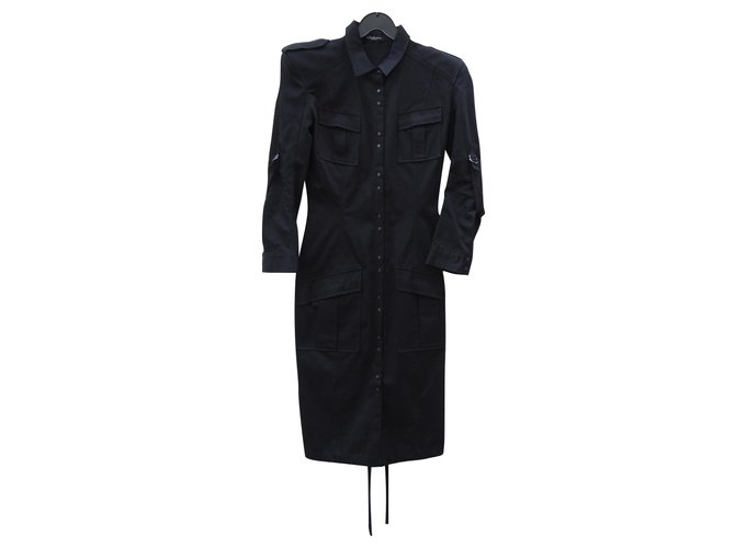 Balmain Robes Coton Noir  ref.83600