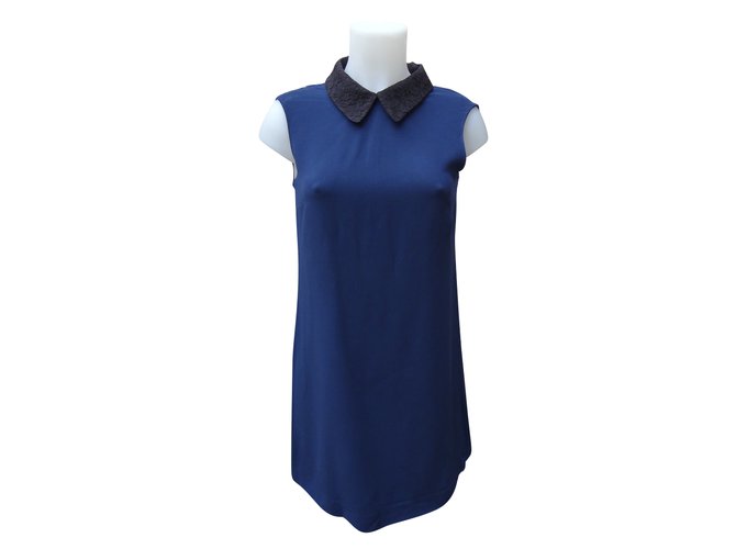 Miu Miu Dresses Blue Cotton Viscose  ref.83602
