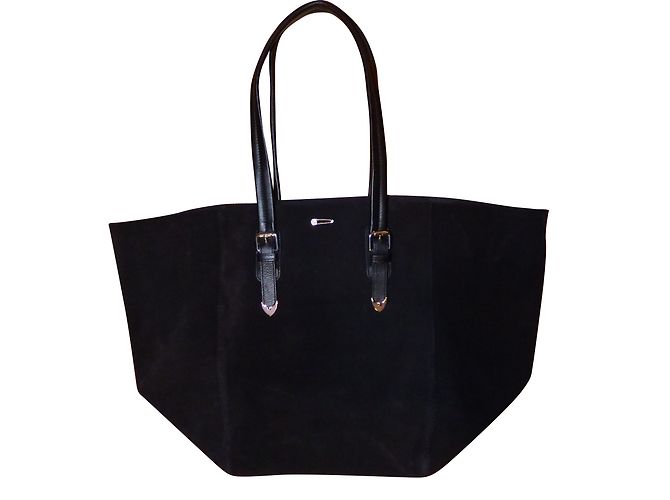 Borsa Shopping Ikks in Pelle Scamosciata Nera Nero